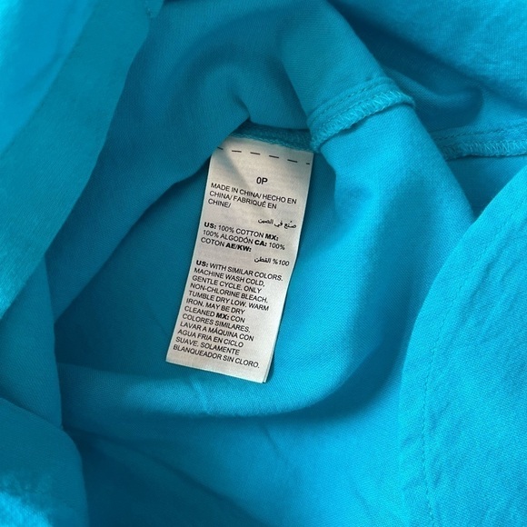 Chicos Lace Up Sleeve Button Up Shirt Size 0P Azul Isle New - Picture 4 of 8